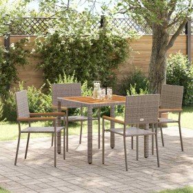 Conjunto de Comedor de Jardín 5 pcs Gris ratán sintético en Sillas de jardín | Comprar online en Foru.es