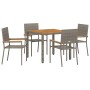 Conjunto de Comedor de Jardín 5 pcs Gris ratán sintético en Sillas de jardín | Comprar online en Foru.es