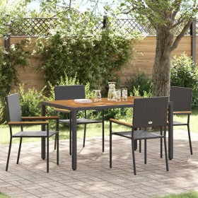 Conjunto de Comedor de Jardín 5 pcs Negro ratán sintético en Sillas de jardín | Comprar online en Foru.es