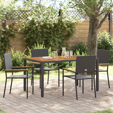 Conjunto de Comedor de Jardín 5 pcs Negro ratán sintético en Sillas de jardín | Comprar online en Foru.es
