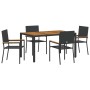 Conjunto de Comedor de Jardín 5 pcs Negro ratán sintético en Sillas de jardín | Comprar online en Foru.es