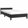 Bed frame with headboard black synthetic leather 100x200cm by vidaXL, Beds and slatted bases - Ref: Foro24-347483, Price: 94,...