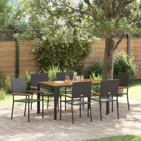 Conjunto de Comedor de Jardín 7 pcs Negro ratán sintético en Sillas de jardín | Comprar online en Foru.es