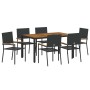 Conjunto de Comedor de Jardín 7 pcs Negro ratán sintético en Sillas de jardín | Comprar online en Foru.es