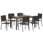 Conjunto de Comedor de Jardín 7 pcs Negro ratán sintético en Sillas de jardín | Comprar online en Foru.es