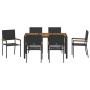 Conjunto de Comedor de Jardín 7 pcs Negro ratán sintético en Sillas de jardín | Comprar online en Foru.es