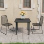 Set de comedor de jardín de 3 piezas PVC ratán negro en Conjuntos de jardín | Comprar online en Foru.es