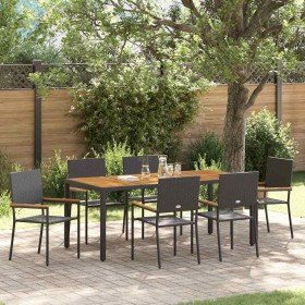 Conjunto de Comedor de Jardín 7 pcs Negro ratán sintético en Sillas de jardín | Comprar online en Foru.es