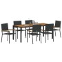 Conjunto de Comedor de Jardín 7 pcs Negro ratán sintético en Sillas de jardín | Comprar online en Foru.es