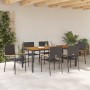Conjunto de Comedor de Jardín 7 pcs Negro ratán sintético en Sillas de jardín | Comprar online en Foru.es