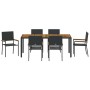 Conjunto de Comedor de Jardín 7 pcs Negro ratán sintético en Sillas de jardín | Comprar online en Foru.es