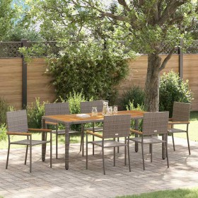 Conjunto de Comedor de Jardín 7 pcs Gris ratán sintético en Sillas de jardín | Comprar online en Foru.es