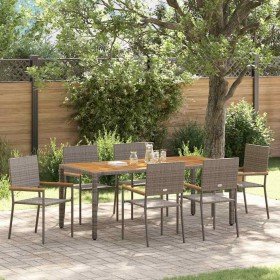 Conjunto de Comedor de Jardín 7 pcs Gris ratán sintético en Sillas de jardín | Comprar online en Foru.es