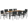 Conjunto de Comedor de Jardín 9 pcs Negro ratán sintético en Sillas de jardín | Comprar online en Foru.es