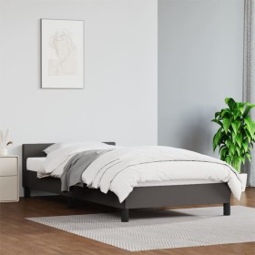 Estructura de cama con cabecero cuero sintético gris 100x200 cm de vidaXL, Camas y somieres - Ref: Foro24-347487, Precio: 92,...