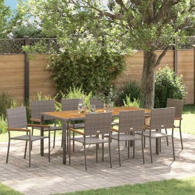 Conjunto de Comedor de Jardín 9 pcs Gris ratán sintético en Sillas de jardín | Comprar online en Foru.es