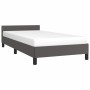 Estructura de cama con cabecero cuero sintético gris 100x200 cm de vidaXL, Camas y somieres - Ref: Foro24-347487, Precio: 92,...