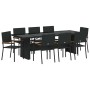 Conjunto de Comedor de Jardín 9 pcs Negro ratán sintético en Sillas de jardín | Comprar online en Foru.es