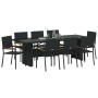 Conjunto de Comedor de Jardín 9 pcs Negro ratán sintético en Sillas de jardín | Comprar online en Foru.es
