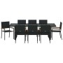 Conjunto de Comedor de Jardín 9 pcs Negro ratán sintético en Sillas de jardín | Comprar online en Foru.es