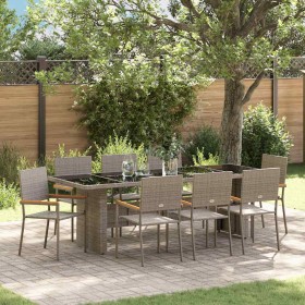 Conjunto de Comedor de Jardín 9 pcs Gris ratán sintético en Sillas de jardín | Comprar online en Foru.es