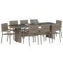 Conjunto de Comedor de Jardín 9 pcs Gris ratán sintético en Sillas de jardín | Comprar online en Foru.es