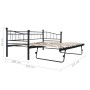 Estructura de cama de acero negra 180x200/90x200 cm de vidaXL, Camas y somieres - Ref: Foro24-285307, Precio: 205,85 €, Descu...