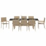 Conjunto de Comedor de Jardín 9 pcs Beige ratán sintético en Sillas de jardín | Comprar online en Foru.es