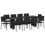 Conjunto de Comedor de Jardín 11 pcs Negro ratán sintético en Sillas de jardín | Comprar online en Foru.es