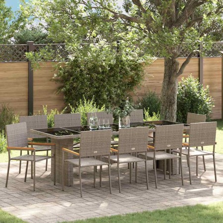 Conjunto de Comedor de Jardín 11 pcs Gris ratán sintético en Sillas de jardín | Comprar online en Foru.es