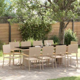 Conjunto de Comedor de Jardín 11 pcs Beige ratán sintético en Sillas de jardín | Comprar online en Foru.es