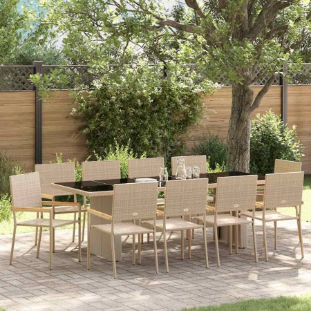 Conjunto de Comedor de Jardín 11 pcs Beige ratán sintético en Sillas de jardín | Comprar online en Foru.es