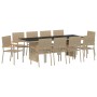 Conjunto de Comedor de Jardín 11 pcs Beige ratán sintético en Sillas de jardín | Comprar online en Foru.es