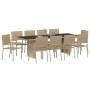Conjunto de Comedor de Jardín 11 pcs Beige ratán sintético en Sillas de jardín | Comprar online en Foru.es