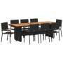 Conjunto de Comedor de Jardín 9 pcs Negro ratán sintético en Sillas de jardín | Comprar online en Foru.es
