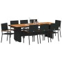 Conjunto de Comedor de Jardín 9 pcs Negro ratán sintético en Sillas de jardín | Comprar online en Foru.es