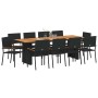 Conjunto de Comedor de Jardín 11 pcs Negro ratán sintético en Sillas de jardín | Comprar online en Foru.es