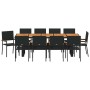 Conjunto de Comedor de Jardín 11 pcs Negro ratán sintético en Sillas de jardín | Comprar online en Foru.es
