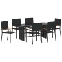 Conjunto de Comedor de Jardín 7 pcs Negro ratán sintético en Sillas de jardín | Comprar online en Foru.es