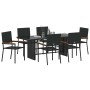 Conjunto de Comedor de Jardín 7 pcs Negro ratán sintético en Sillas de jardín | Comprar online en Foru.es