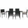 Conjunto de Comedor de Jardín 7 pcs Negro ratán sintético en Sillas de jardín | Comprar online en Foru.es