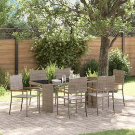 Conjunto de Comedor de Jardín 7 pcs Gris ratán sintético en Sillas de jardín | Comprar online en Foru.es