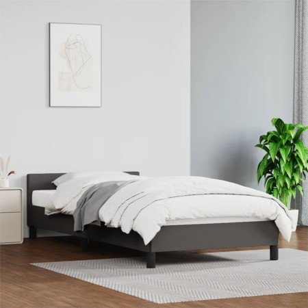 Estructura de cama con cabecero cuero sintético gris 80x200 cm de vidaXL, Camas y somieres - Ref: Foro24-347469, Precio: 91,0...