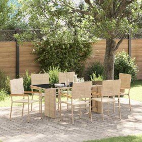 Conjunto de Comedor de Jardín 7 pcs Beige ratán sintético en Sillas de jardín | Comprar online en Foru.es
