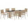 Conjunto de Comedor de Jardín 7 pcs Beige ratán sintético en Sillas de jardín | Comprar online en Foru.es