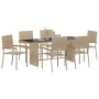 Conjunto de Comedor de Jardín 7 pcs Beige ratán sintético en Sillas de jardín | Comprar online en Foru.es