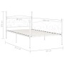 Estructura de cama con somier metal blanco 90x200 cm de vidaXL, Camas y somieres - Ref: Foro24-284447, Precio: 129,49 €, Desc...