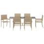 Conjunto de Comedor de Jardín 7 pcs Beige ratán sintético en Sillas de jardín | Comprar online en Foru.es