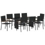 Conjunto de Comedor de Jardín 9 pcs Negro ratán sintético en Sillas de jardín | Comprar online en Foru.es