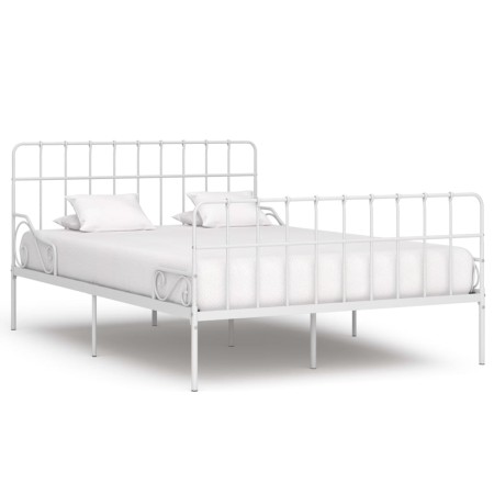 Estructura de cama con somier metal blanco 120x200 cm de vidaXL, Camas y somieres - Ref: Foro24-284603, Precio: 91,52 €, Desc...